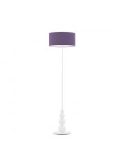 Lampa podłogowa w kształcie kuli  ROMA z fioletowym kloszem