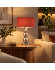 Srebrna lampa na stolik do salonu HONOLULU w stylu vintage