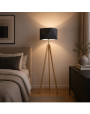 Lampa stojąca z drewnianymi nogami LAGOS