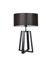 Duża lampa stołowa do salonu z brązowym abażurem THOR w stylu klasycznym