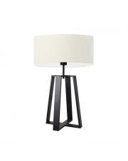 Klasyczna lampa stołowa LED do salonu THOR z abażurem ecru