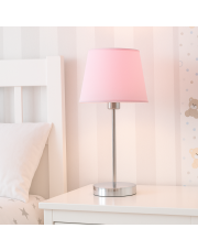 Designerska lampka nocna dla dziewczynki SIENA z różowym abażurem
