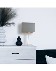 Lampka nocna do sypialni szara AMALFI GOLD