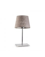 Chromowana lampka nocna LED z designerskim abażurem GENUA 