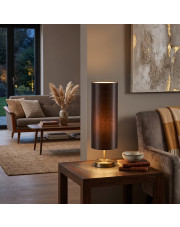 Minimalistyczna lampa stołowa z brązowym abażurem SYDNEY 