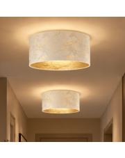Nowoczesna lampa sufitowa na korytarz DUBAJ MARMUR fi - 30 cm z abażurem o strukturze marmuru