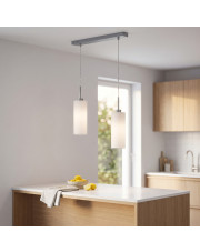 Srebrna 2-punktowa lampa wisząca MADERA w stylu nowoczesnym