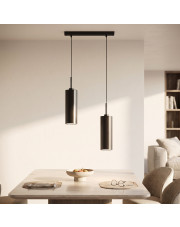 Brązowa lampa sufitowa podwójna regulowana MADERA do kuchni