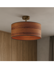 Minimalistyczny plafon sufitowy z abażurem do sypialni WENECJA ECO fi - 40 cm - kolor kasztanowy