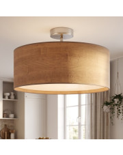 Plafon w stylu skandynawskim do salonu WENECJA ECO fi - 40 cm - kolor orzechowy