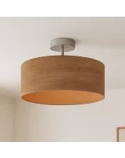 Plafon w stylu skandynawskim do salonu WENECJA ECO fi - 40 cm - kolor orzechowy