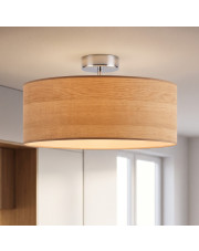 Nowoczesna lampa sufitowa do kuchni z abażurem imitującym fornir WENECJA ECO fi - 40 cm - kolor dąb sonoma