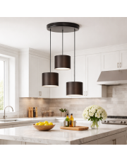 Designerska 3-punktowa lampa wisząca regulowana nad wyspę kuchenną PUEBLO
