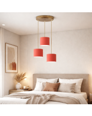 Regulowana 3-płomienna lampa wisząca do sypialni PUEBLO z regulacją długości przewodów