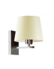 Klasyczna lampa ścienna do sypialni HVAR z kremowym abażurem w kształcie stożka