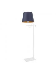 Biała lampa stojąca w stylu glamour z abażurem ze złotym wnętrzem BATA GOLD