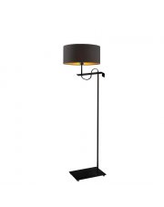 Czarna lampa stojąca do salonu w stylu glamour KAMERUN GOLD
