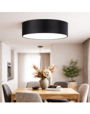 Czarna lampa sufitowa z abażurem 80 cm do jadalni nad stół MEDINA fi - 80 cm