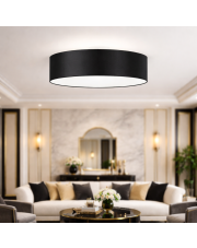 Czarna lampa sufitowa z abażurem 100 cm do salonu MEDINA fi - 100 cm
