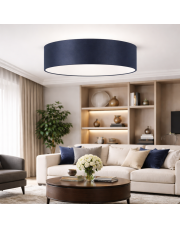 Granatowa lampa sufitowa do salonu z abażurem o średnicy 100 cm x 25 cm MEDINA fi - 100 cm