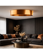 Duża lampa sufitowa LED do biura MEDINA MIRROR fi - 100 cm w miedzianym kolorze