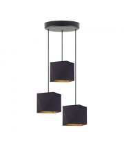 Czarna 3-punktowa lampa wisząca do salonu MAJORKA GOLD