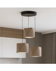 Beżowa lampa wisząca potrójna do kuchni MAJORKA