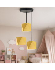 Asymetryczna lampa wisząca do salonu MAJORKA w kolorze musztardowym
