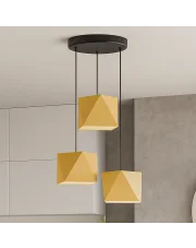 Asymetryczna lampa wisząca do salonu MAJORKA w kolorze musztardowym