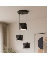 Brązowa 3 punktowa lampa wisząca MAJORKA z kaskadowymi abażurami