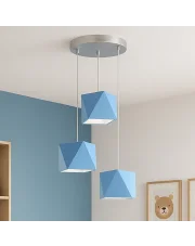 Niebieska 3 punktowa lampa wisząca do pokoju dziecięcego MAJORKA
