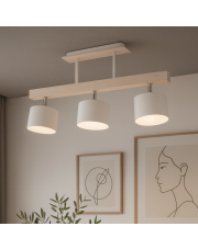 Drewniana lampa sufitowa HOLLYWOOD 3-punktowa regulowana LED
