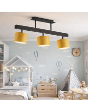 Drewniana lampa sufitowa 3-punktowa do pokoju dziecięcego HOLLYWOOD z regulowanymi kloszami