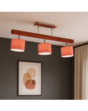 Nowoczesny plafon sufitowy w stylu art deco HOLLYWOOD z czerwonymi kloszami z regulacją