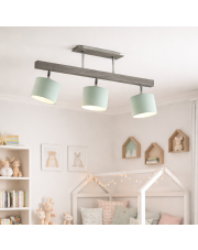 Drewniana lampa sufitowa 3-punktowa do pokoju dziecka z regulacją kąta padania światła HOLLYWOOD