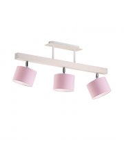 Różowa lampa sufitowa z drewna HOLLYWOOD z regulowanymi abażurami