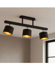 Nowoczesny plafon drewniany do salonu HOLLYWOOD GOLD 3 punktowy LED