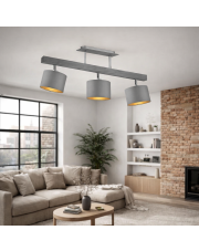 Drewniana 3 punktowa lampa sufitowa w stylu skandynawskim HOLLYWOOD GOLD