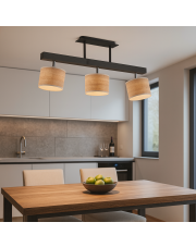 Drewniana lampa sufitowa HOLLYWOOD ECO z 3 regulowanymi źródłami światła