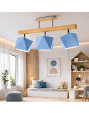Drewniana lampa sufitowa dla dzieci MIRAMAR z geometrycznymi kloszami