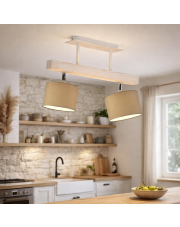 Beżowa lampa sufitowa z drewna do kuchni EPIR lampa sufitowa na belce do kuchni,