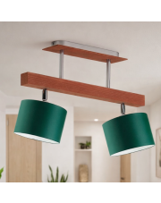 Regulowana lampa sufitowa na drewnianej belce EPIR z regulacją kąta padania światła