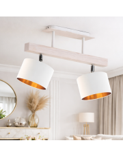 Biała 2-punktowa lampa sufitowa EPIR GOLD z regulowanymi kloszami