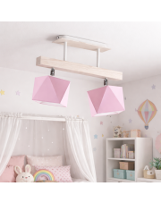 Regulowana 2 punktowa lampa sufitowa do pokoju dziecięcego ASTIR wykonana z drewna