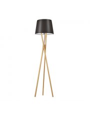 Designerska lampa podłogowa trójnóg ANDORA z brązowym abażurem