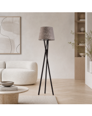 Designerska lampa podłogowa z drewnianym statywem ANDORA