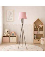 Lampa podłogowa drewniana tripod do pokoju dziecka ANDORA
