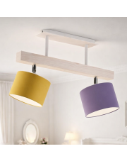 Kolorowa lampa sufitowa z drewna EPIR 2-punktowy plafon do pokoju dziecięcego