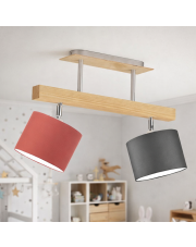 Nowoczesna lampa sufitowa LED do pokoju dziecięcego EPIR 2-punktowa lampa sufitowa z regulowanymi kloszami