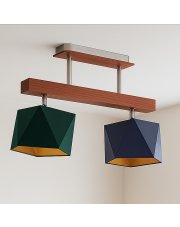 Drewniana lampa sufitowa ASTIR GOLD z trzema źródłami światła